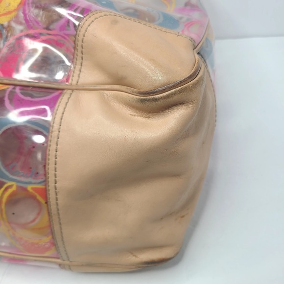 Coach Scribble Clear Vinyl Tote Bag Multicolor Graffiti Signature Logo Y2K Rare - Picture 8 of 12